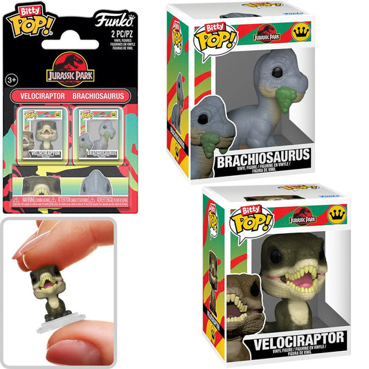 Jurassic Park Velociraptor and Brachiosaurus Funko Bitty Pop! Mini-Figure 2-Pack
