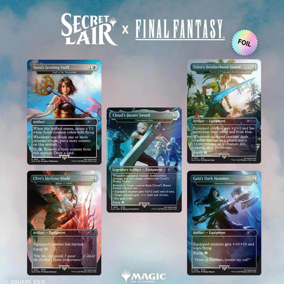 Magic The Gathering Secret Lair: FINAL FANTASY Weapons - Rainbow Foil