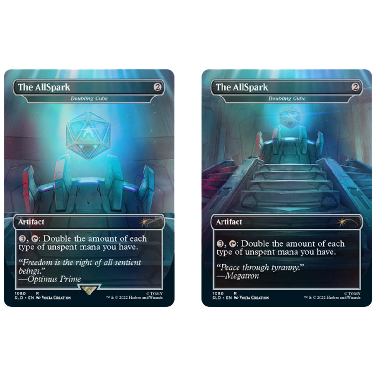 Magic The Gathering Secret Lair: Transformers Optimus Prime vs Megatron FOIL