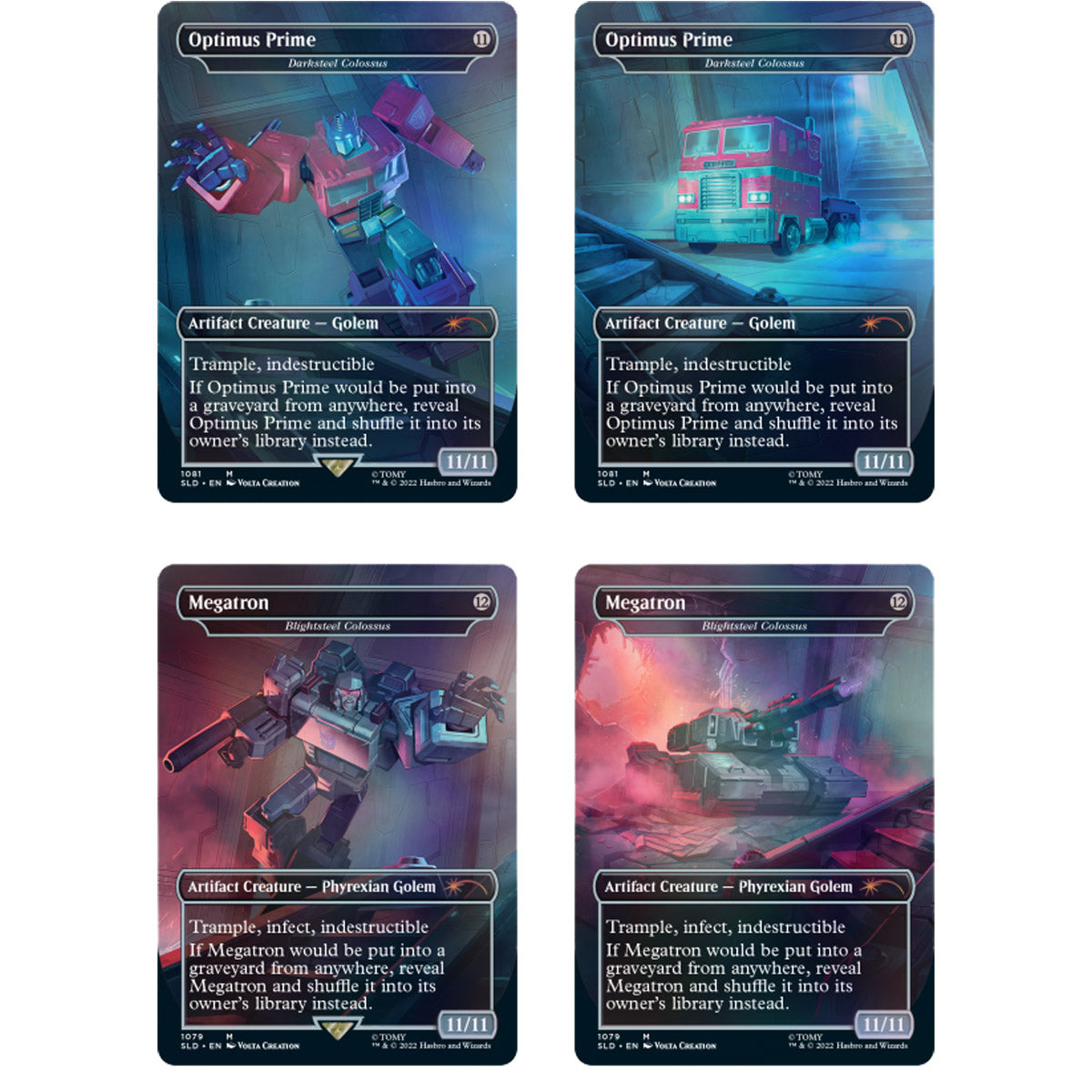 Magic The Gathering Secret Lair: Transformers Optimus Prime vs Megatron FOIL
