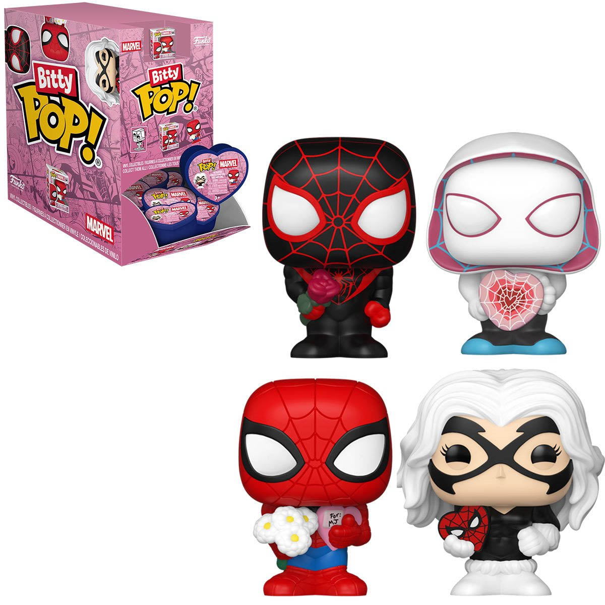 Spider-Man Valentines Funko Bitty Pop! Mini-Figure Singles Display Case of 24