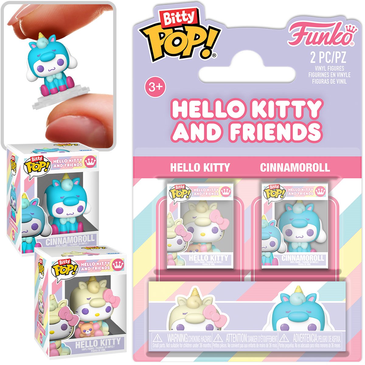 Sanrio Hello Kitty and Cinnamoroll Funko Bitty Pop! Mini-Figure 2-Pack