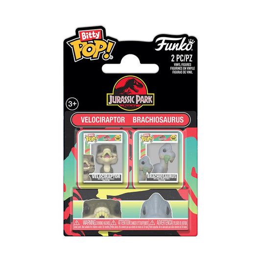 Jurassic Park Velociraptor and Brachiosaurus Funko Bitty Pop! Mini-Figure 2-Pack