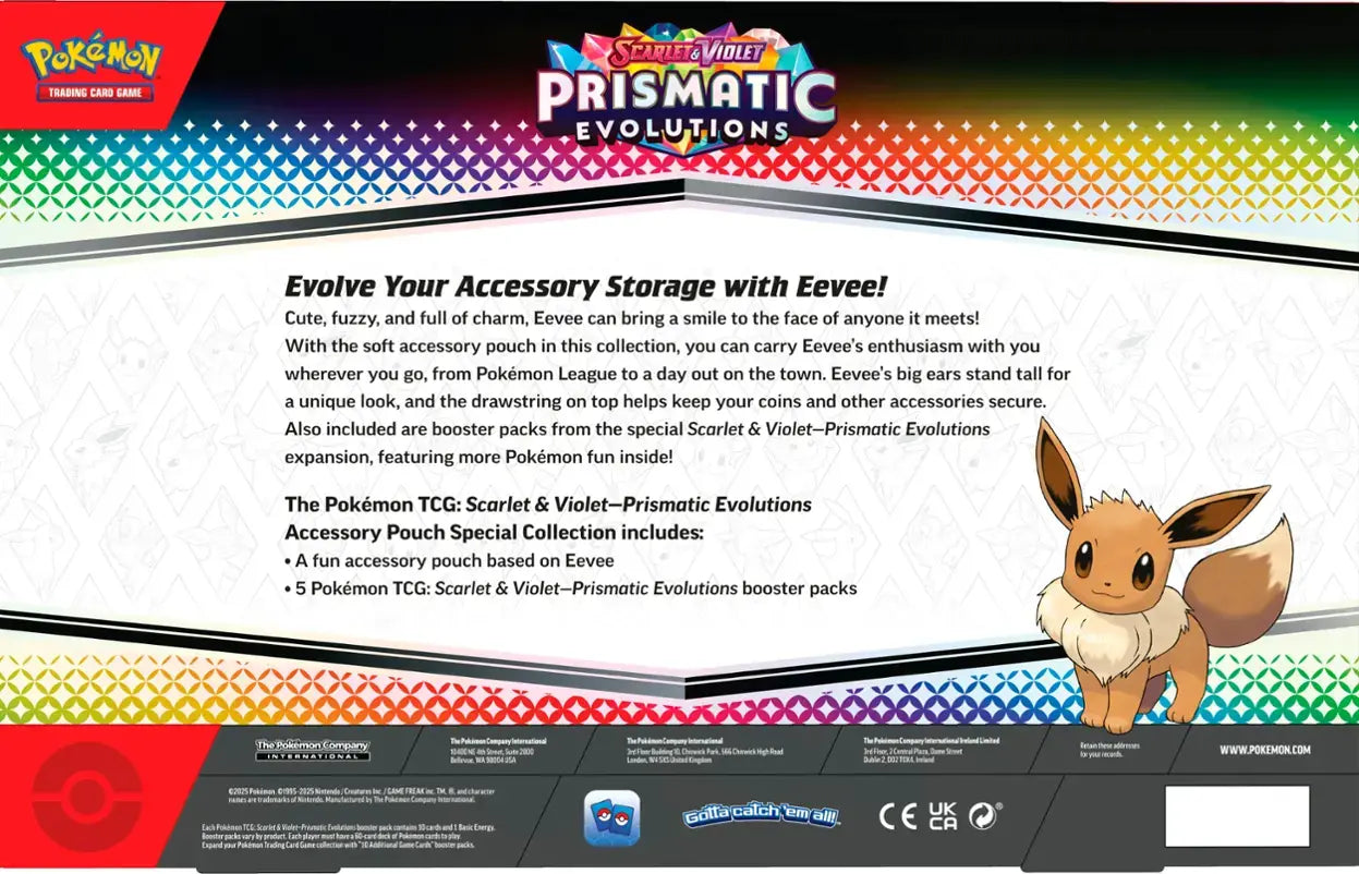 Pokémon TCG: Scarlet & Violet Prismatic Evolutions Eevee Accessory Pouch Special Collection