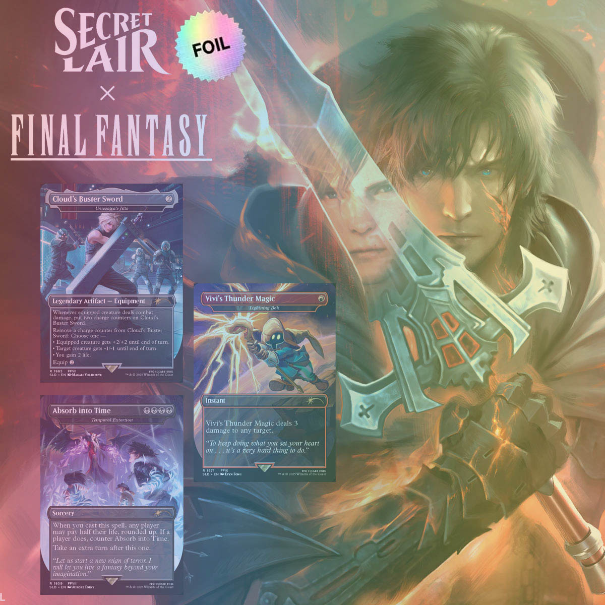 Magic The Gathering Secret Lair: Final Fantasy Collection Rainbow FOIL Bundle