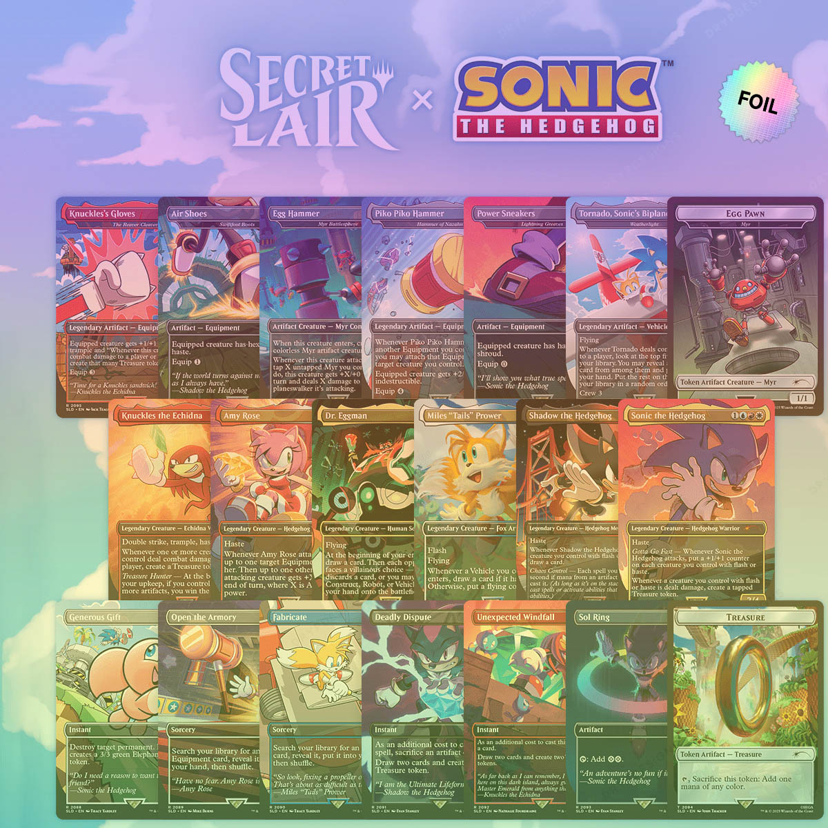 Magic The Gathering Secret Lair: Sonic the Hedgehog Collection Rainbow FOIL